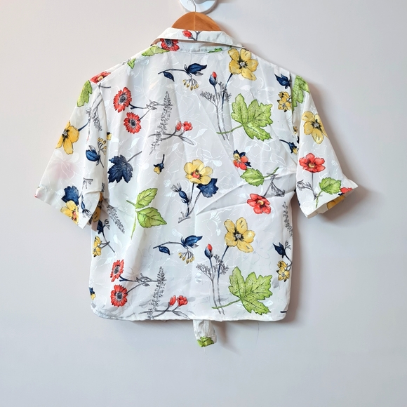 Jacquard printed crop shirt - Picture 2 of 4